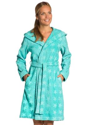 Badstof badjas dames met sterren-s