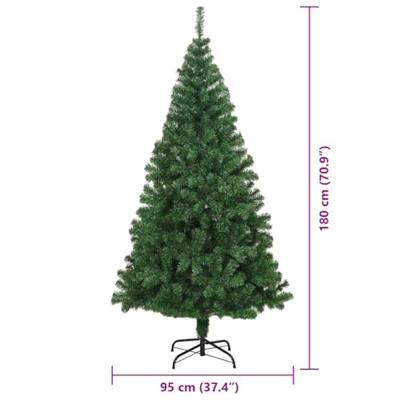 VidaXL Kunstkerstboom groen 180 cm pvc en staal en kunststof
