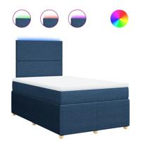 Boxspring met matras stof blauw 120x200 cm - thumbnail