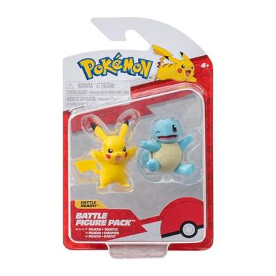 Pokemon Battle Feature Figure - Pikachu & Squirtle (Shocking Pikachu & Sitting Squirtle)