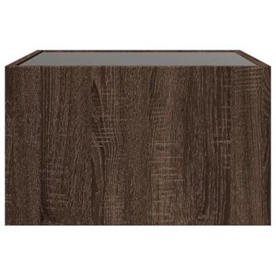 Salontafel met Infinity LED 50x50x30 cm bruin eikenkleurig