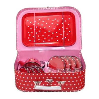 Simply for Kids Tinnen Theeservies Polkadot met Koffertje