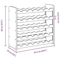 Wijnrek 67,5x25x60 cm massief grenenhout - thumbnail