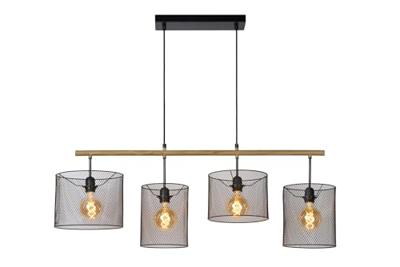 Lucide BASKETT - Hanglamp - 4xE27 - Zwart