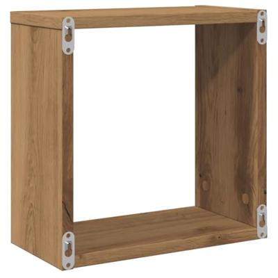 Wandschappen kubus 4st 30x15x30cm bewerkt hout artisanaal eiken Wandschappen kubus 4st 30x15x30cm bewerkt hout artisanaal eiken