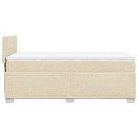 Boxspring met matras stof crèmekleurig 90x190 cm - thumbnail