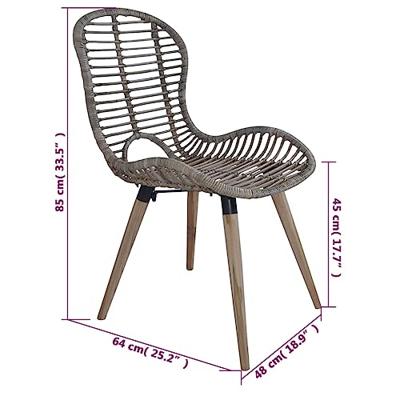Eetkamerstoelen 4 st natuurlijk rattan bruin