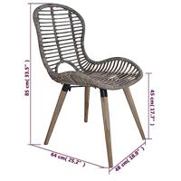 Eetkamerstoelen 4 st natuurlijk rattan bruin - thumbnail