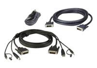 ATEN KVM Aansluitkabel [1x DVI-D-stekker, USB-A 2.0 stekker, Jackplug male 3,5 mm - 1x DVI-D-stekker, USB 2.0 bus A, Jackplug male 3,5 mm] 3.00 m Zwart - thumbnail