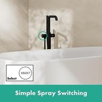 Hansgrohe Tecturis S ééngreeps badmengkraan vloergemonteerd, mat zwart - thumbnail