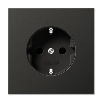 Jung LS990 wandcontactdoos 1-voudig met randaarde en kinderbeveiliging antraciet