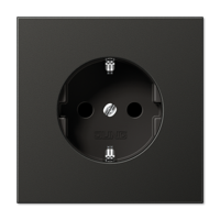 Jung LS990 wandcontactdoos 1-voudig met randaarde en kinderbeveiliging antraciet - thumbnail