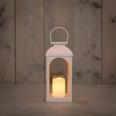 Anna's Collection Lantaarn solar met kaars 11 x 27 cm - Zand