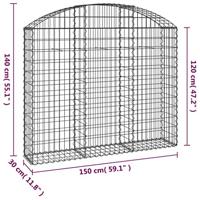 VidaXL Schanskorf gewelfd 150x30x120/140 cm gegalvaniseerd ijzer - thumbnail