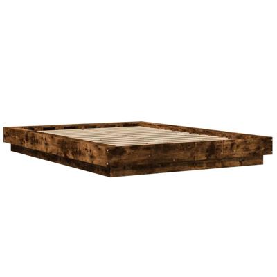 Bedframe bewerkt hout gerookt eikenkleurig 140x190 cm