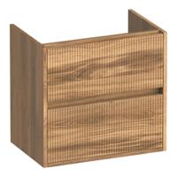 Brauer Adore Wavy - Onderkast Ondiep - 60 cm - met 2 Softclose Lades Greeploos en 1 Sifon Uitsparing - Honey - thumbnail