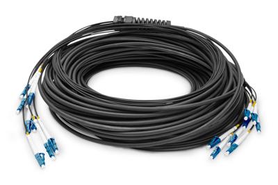 Digitus DK-2A338U050BK-BBB Glasvezel Optische vezel Aansluitkabel 50 m Zwart [8x LC-/UPC-stekker - 8x LC-/UPC-stekker] 9/125 µ Singlemode OS2