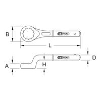KS Tools 9638028 963.8028 Trek-ringsleutel Sleutelbreedte (metrisch) 50 mm - thumbnail