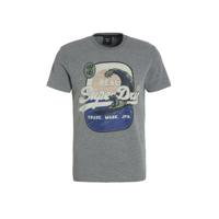 Superdry T-shirt met logo grijs melange - thumbnail