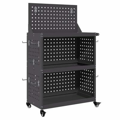 VidaXL Gereedschapswagen zwart 65 x 35 x 111 cm koudgewalst staal VidaXL Gereedschapswagen zwart 65 x 35 x 111 cm koudgewalst staal
