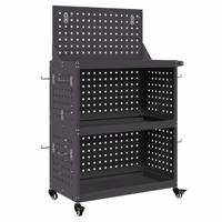 Gereedschapswagen Zwart 65 x 35 x 111 cm Poedergecoat staal - thumbnail