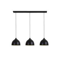 Light & Living Hanglamp 'Kylie' 3-Lamps, mat zwart-goud - thumbnail