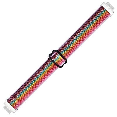 By Qubix - Compatible met Fitbit Inspire 2 Elastische solo loop nylon bandje - Multicolor - Compatible fitbit bandje