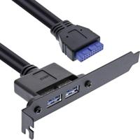 InLine 33390C USB A Zwart kabeladapter/verloopstukje - thumbnail