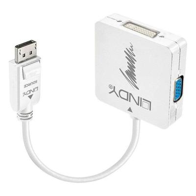 Lindy 41028 Display port/HDMI VGA/DVI Zwart kabeladapter/verloopstukje