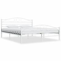 Bedframe metaal wit 160x200 cm - thumbnail