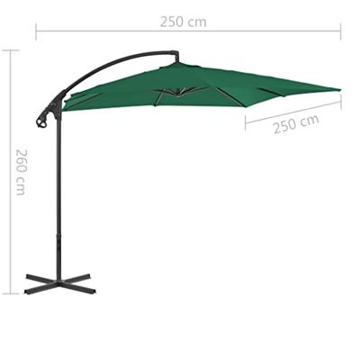 VidaXL Zweefparasol met stalen paal 250x250 cm groen
