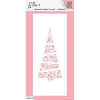 Nellie's Choice • stencil slimline size xmas tree - thumbnail