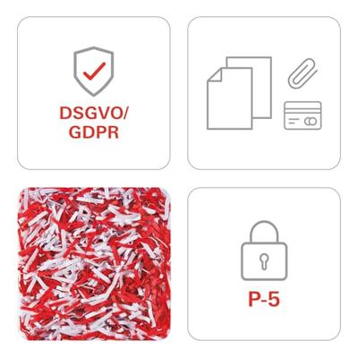 HSM AF350 Papierversnipperaar 10 vellen Cross cut 1.9 x 15 mm P-5 Ook geschikt voor Nietjes, Paperclips, Creditcards