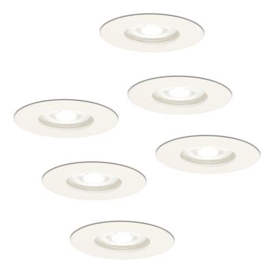 Set van 6 Bari LED inbouwspot - 4 Watt 345 Lumen - 6500K daglicht wit - GU10 - Dimbaar - Rond - IP64 Waterdicht - Wit - Voor binnen, buiten en badkamer Set van 6 Bari LED inbouwspot - 4 Watt 345 Lumen - 6500K daglicht wit - GU10 - Dimbaar - Rond - IP64 Waterdicht - Wit - Voor binnen, buiten en badkamer