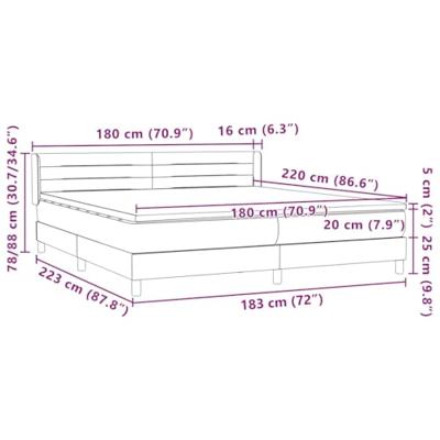 Boxspring met matras fluweel lichtgrijs 180x220 cm