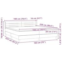 Boxspring met matras fluweel lichtgrijs 180x220 cm - thumbnail