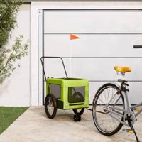 VidaXL Hondenfietstrailer oxford stof en ijzer groen en zwart - thumbnail