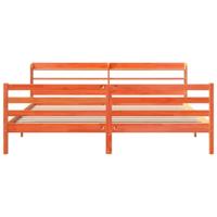 Bedframe zonder matras massief grenenhout wasbruin 200x200 cm - thumbnail
