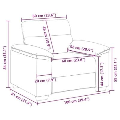 Fauteuil 60 cm kunstleer zwart