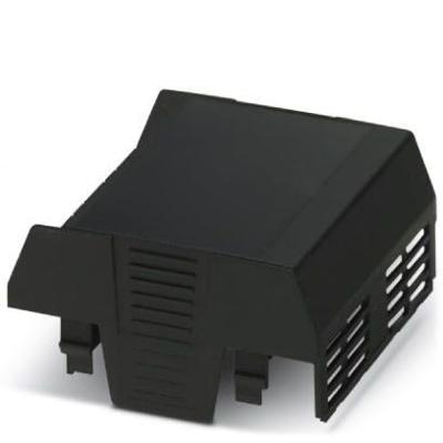 PHOENIX CONTACT EH 70 F-C SS/ABS BK9005 Draagrailbehuizing, bovendeel, plat ontwerp, eenzijdige aansluitopening met ventilatiesleuven, 70,1 mm breed, 74,65 mm hoogte, 36,95 mm diepte, zwart, 10 stuks