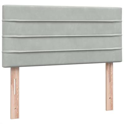 Boxspring met matras fluweel lichtgrijs 90x210 cm