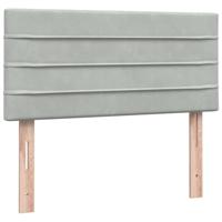 Boxspring met matras fluweel lichtgrijs 90x220 cm - thumbnail