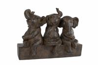 Gifts Amsterdam Sculptuur Three Elephants Bruin Polyst 25x11x18,5 - thumbnail