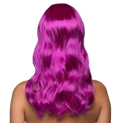 Pruik Lang Haar Pony Paars Chique