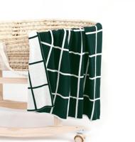 Gebreide Plaid baby deken (groen) - thumbnail