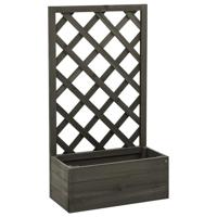 VidaXL Latwerkplantenbak 50x25x90 cm massief vurenhout grijs - thumbnail
