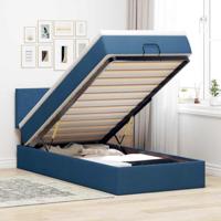 Ottoman bed met matras 90x190cm stof blauw - thumbnail