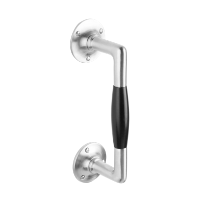 De Oude Deurklink Handgreep groot ronde rozetten - mat nikkel De Oude Deurklink Handgreep groot ronde rozetten - mat nikkel