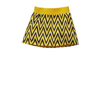 Quapi Mini reversible rok Gonda met all over print en plooien geel