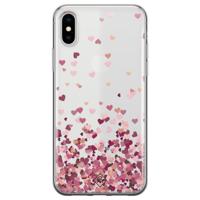 iPhone X/XS transparant hoesje - Falling hearts - thumbnail